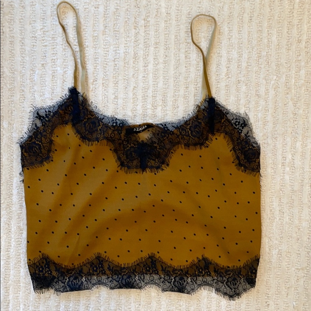 Azalea lace and satin cropped cami